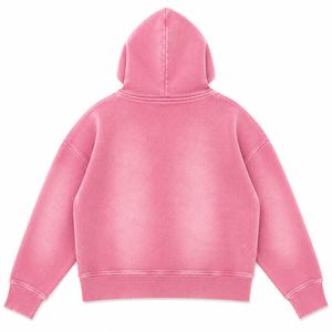 Sweat à capuche d'hiver pour homme OEM, fermeture éclair intégrale, logo personnalisé, style vintage délavé, en polaire, coupe oversize, polyester/coton - Product Image 2