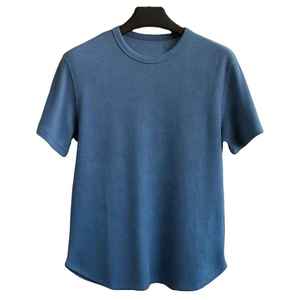 High Quality New Custom Solid Colors & Design Men's O Neck Short Sleeve T <b>Shirts</b> 100% Organic Cotton <b>Waffle</b> Fabric - Product Image 1
