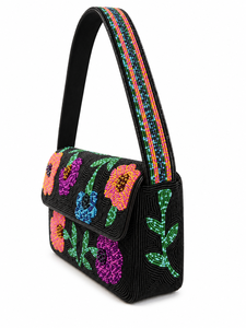 Th Creation Luxury Handmade High Quality Black Geometric Glass Beaded Shoulder Bag Women Designer Fashion Handbag Daily Use - Product Image 2
