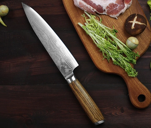 Couteau de chef en acier Damas forgé à la main de qualité supérieure, manche en bois d'olivier, couteau de cuisine professionnel, fournisseur d'usine - Product Image 1