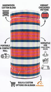 Rouleau de tissu tissé rayé écologique 100 % nylon enduit de PVC, textile durable pour sacs de courses réutilisables et sacs fourre-tout - Product Image 6