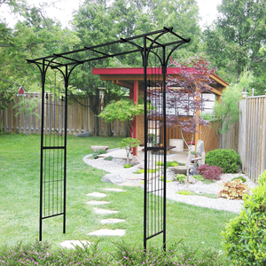 Arco da Giardino in Metallo Nero, Pergola per Piante Rampicanti, Gazebo per Matrimoni ed Eventi, Pergola e Padiglione - Product Image 1
