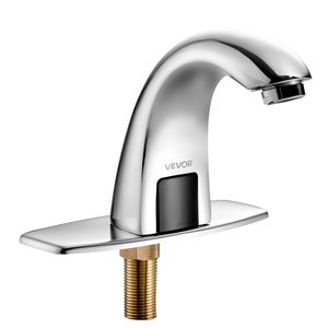 Rubinetto Automatico per Lavabo Bagno con Sensore di Movimento, Senza Contatto, Regolabile, a Batteria, con Copertura per Foro del Rubinetto del WC - Product Image 1