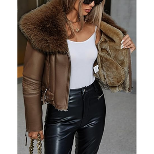 <b>Women's</b> Faux <b>Suede</b> Dyed Winter Puffer <b>Jacket</b> Breathable Waterproof Reversible Outerwear Everyday Fashion Custom Color & Logo - Product Image 2