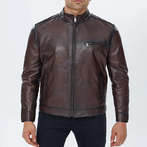 2026 New Arrival Men's High Street Style Full Sleeve Leather Jacket High Quality OEM ODM Service Winter Men's Jackets - Product Image 1