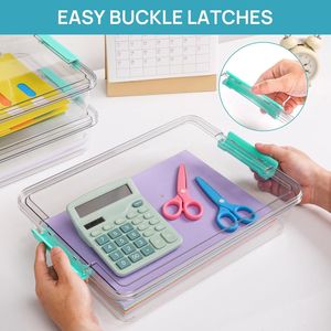 Contenitori di Plastica Trasparente da 6 Qt con Coperchi, Organizzatori Impilabili per Arti e Mestieri, Casa e Ufficio - Product Image 3