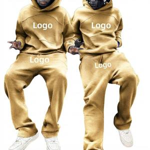 Custom Heavyweight <b>Fleece</b> Hoodie Tracksuit Men <b>Women</b> Oversized Pullover Hoodie <b>Jogger</b> Sweatpants Set OEM Manufacturer - Product Image 5