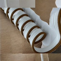 Cordons de lacet plats tressés robustes et écologiques de 10 mm, 100 % polyester, marron et blanc, pour vêtements, sacs, chaussures et textiles de maison