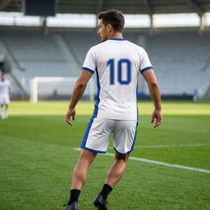 Best selling custom <b>soccer</b> jerseys & shorts set manufacturer factory in stock football team uniforms bulk Number 10 Crew Neck - Product Image 4