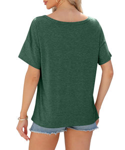 เสื้อยืดผ้าแคนวาสสีเขียวอ่อนคุณภาพสูงสำหรับผู้หญิงไซส์ใหญ่ ลายเรียบ ระบายอากาศได้ดี ไม่เป็นขุย แห้งเร็ว รับผลิตแบรนด์ตามสั่ง - Product Image 6