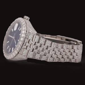 Reloj Personalizable con Esfera Negra y Caja Redonda, con Diamantes Moissanite, Resistente al Agua, para Hombre, Ideal para Regalo y Fiestas, Disponible a Buen Precio - Product Image 2