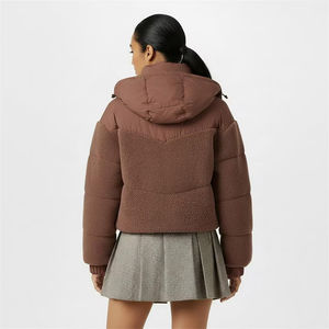 Chaqueta Acolchada con Capucha Color Chocolate Marrón para Hombre, Estilo Urbano, Cálida para Invierno, Personalizable con Marca - Product Image 3