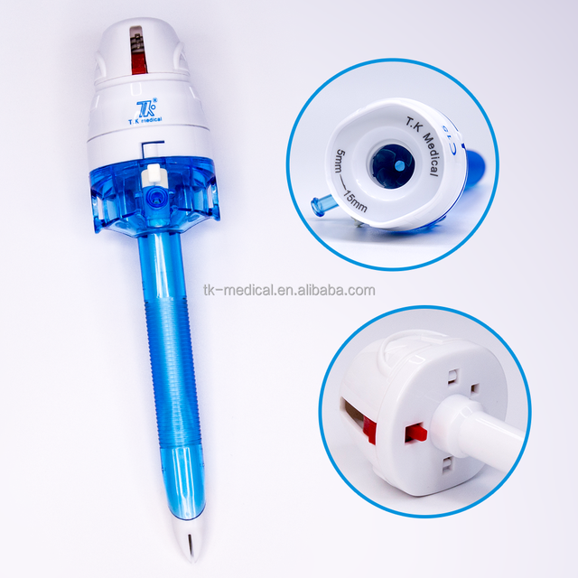 CE Approved Sterile Disposable Class II Manual Laparoscopic 10mm Cannula Auto-Shield Bladed Trocar Surgical Hospital TK