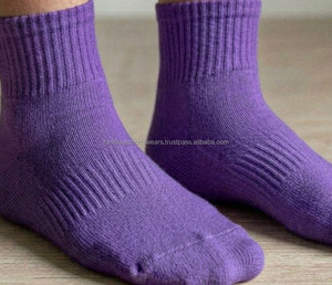 Chaussettes de compression montantes pour femmes, violettes, classe 1, avec bordure tricotée unie, pour usage quotidien standard - Product Image 4