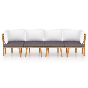 Ensemble de salon de jardin gris foncé et blanc - Product Image 3