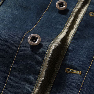 Blouson Bomber en Jean Délavé Vintage pour Homme, Veste Décontractée Tendance, Blouson de Baseball en Jean Personnalisé pour Homme, Veste Streetwear Zippée - Product Image 5