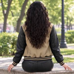 Varsity <b>Jacket</b> Men <b>Women</b>, Letterman Style <b>Leather</b> Varsity <b>Jacket</b>, Embroidered <b>Bomber</b> <b>Jacket</b> , Casual Street wear Coat - Product Image 6