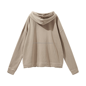 Sudadera con capucha de ácido Vintage de peso pesado para hombre, sudadera de invierno teñida lisa con logotipo personalizado en relieve, Jogger - Product Image 4