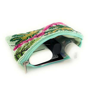 Bolso de mano con cuentas de hojas tropicales hecho a mano, con cremallera bordada, ecológico, duradero, a la moda, para verano, playa, bolsa de viaje, monedero, regalo - Product Image 2