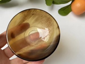 Bol décoratif en corne de buffle avec ensemble de cuillères assorties, motif ovale artisanal, vaisselle pour une table élégante, décoration artisanale pour la maison - Product Image 2