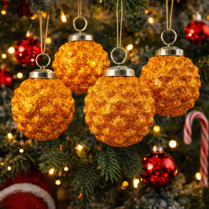 Juego de 14 Adornos Navideños de Cristal Vintage de Alta Calidad |   Adornos Colgantes Multicolores |   Decoración Festiva para Árboles de 6, 8 y 10 CM - Product Image 1