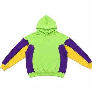 เสื้อฮู้ดดี้ผู้ชายผ้าฝ้ายพรีเมียม 100% 500gsm ผ้าเฟรนช์เทอร์รี่ ตกแต่งด้วยการเย็บปะติดสีตัดกัน ประดับด้วยคริสตัล และพิมพ์ลาย DTG แบบกำหนดเอง - Product Image 1