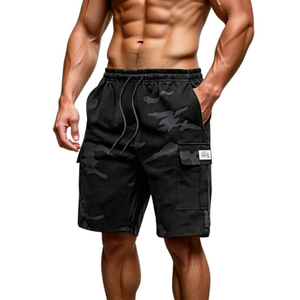 Men's Breathable Casual Camouflage Knee Length <b>Cargo</b> <b>Shorts</b> Summer <b>Lightweight</b> Wide Leg Elastic Waist with Multiple Pockets - Product Image 6