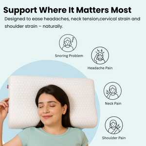 หมอนเมมโมรีโฟมรูปทรงทันสมัยพร้อมดีไซน์สำหรับคอและกระดูกสันหลังส่วนคอสามารถซักและป้องกันไฟฟ้าสถิตย์ได้ - Product Image 4