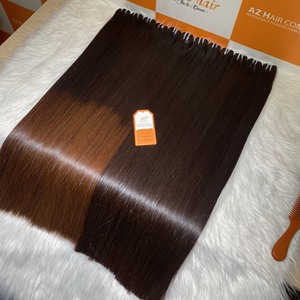 Wholesale Vietnamese Raw Hair Vendors <b>Brown</b> Tip Color Short <b>Medium</b> Long Length Customize For Customer - Product Image 1