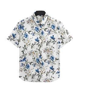 Chemises hawaïennes décontractées pour hommes, à manches courtes, imprimées de motifs floraux tropicaux, style Aloha, pour les vacances, sur mesure OEM/ODM - Product Image 1