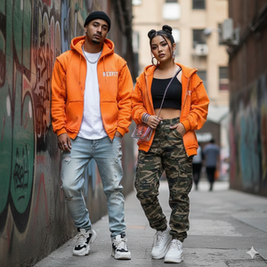 Hoodies à prix abordables, effet délavé soleil, broderie vieillie, haute qualité, en molleton bouclette épais, coupe oversize, avec fermeture éclair vieillie - Product Image 4