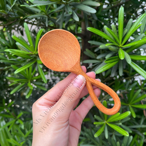 ช้อนไม้ลายดอกไม้ 15 มล. ช้อนชา กาแฟ ทำด้วยมือ ด้ามจับทนทาน อุปกรณ์ครัว - Product Image 4