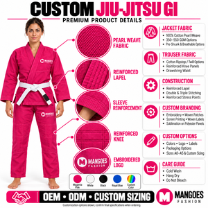 ชุดยิวยิตสู BJJ สำหรับทุกเพศ น้ำหนักเบา ป้องกันแบคทีเรีย ระบายความชื้น กางเกงกิโมโนแบบยับยาก ผ้าริปสต็อป ทนทาน ชุดยูนิฟอร์มบราซิล - Product Image 6