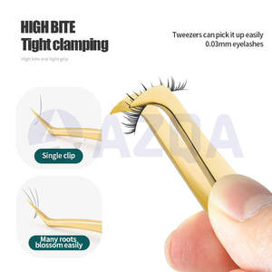 Juego de Pinzas de Precisión de Acero Inoxidable Chapadas en Oro al por Mayor, con Múltiples Puntas, para Extensión de Pestañas, Manualidades, Belleza y Uso Recreativo - Product Image 3