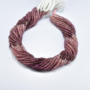 Cadena de cuentas facetadas de turmalina rosa natural de 3-3.5mm, cuentas sueltas para la fabricación de joyas, collares y pulseras. - Product Image 1