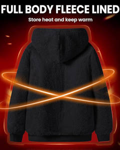 เสื้อฮู้ดฟลีซพรีเมียมสำหรับฤดูหนาว สีพื้น ซิปเต็มตัว สำหรับผู้ชายและผู้หญิง เนื้อผ้านุ่ม แห้งเร็ว ระบายอากาศได้ดี สวมใส่สบาย - Product Image 2