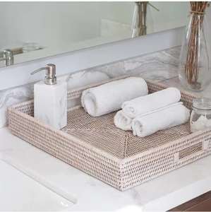 Plateau rond en rotin artisanal, au design de qualité supérieure, parfait pour la décoration intérieure, les réceptions et la présentation. - Product Image 2