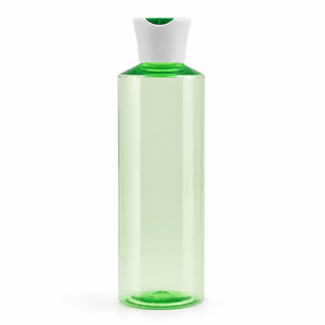 Flacon de toner cosmétique rond en PET plastique 300ml 400ml transparent vert avec bouchon à clapet, emballage pour soins de la peau, usine du Vietnam - Product Image 1