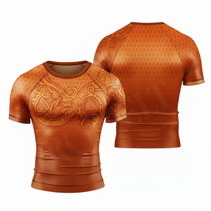 T-shirt de compression pour le combat MMA, BJJ, karaté, avec graphisme personnalisé, manches courtes, protection UV, fitness, gym, entraînement - Product Image 3