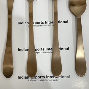 Juego de Cubiertos de Lujo en Latón Macizo Dorado |   Tenedores/Cuchillos/Cucharas de Comedor de Latón Mate, Diseño Clásico, Aptos para Lavavajillas y Congelador, Ligeros - Product Image 2