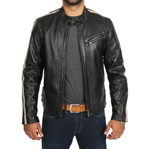 Chaqueta de Cuero para Motocicleta de Alta Calidad de Pakistán 2026, Personalizada, 100% Piel de Cordero Auténtica, Invierno, con Correas para Hombre - Product Image 1