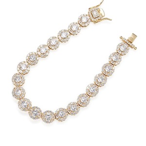 Bracelet ajustable en argent 925 plaqué rhodium avec halo de moissanite, bijoux hip-hop, clarté VVS - Product Image 2