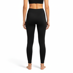 Leggings de sport pour femmes, taille haute, élastiques, sans couture, noirs, de qualité supérieure - Vêtements de sport écologiques en gros - Product Image 2