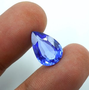 HAYAAT GEMS - Gema de Zafiro Azul Cultivada en Laboratorio, 6.60 Ct, Corte Pera Facetado (15x10x5MM) para la Elaboración de Joyas - Product Image 2