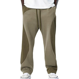 <b>Men's</b> <b>White</b> Loose Sweatpants Drawstring Elastic Waist Straight Leg Casual Sports Pants with Black Stripe - Product Image 5