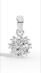 จี้รูปหัวใจทรงหรูหราประดับเพชรทรงกลมเจียระไนอย่างดีในทองคำขาว 14K สีเหลืองหรือสีโรสโกลด์ - Product Image 3