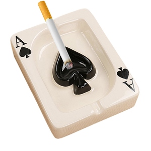 Creative Poker Black Smokeless Aluminum Square Ashtray Portable Modern American Style Decorative Cigar/Cigarette Holder for - Product Image 2