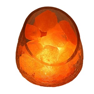 Lampe de chevet à intensité variable en sel de roche comestible craquelé effet glace de cristal de l'Himalaya, design moderne, pour table de chevet, sachet/bouteille - Product Image 3