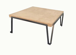 Mesa de cóctel con diseño de chapa de acacia Rect, estilo moderno para dormitorio, sofá, sala de estar - Product Image 2