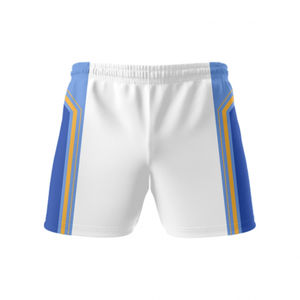 Short de rugby bleu avec design latéral sublimé, haute qualité, respirant et confortable / Logo et taille personnalisés - Product Image 2